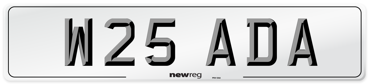 W25 ADA Number Plate from New Reg